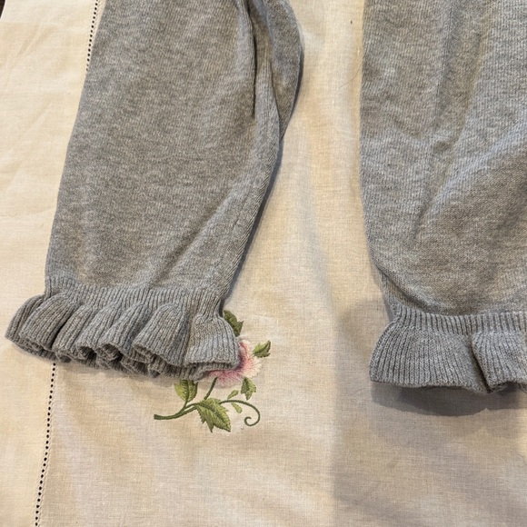 LOFT Light Gray Ruffle Cardigan - Picture 4 of 8